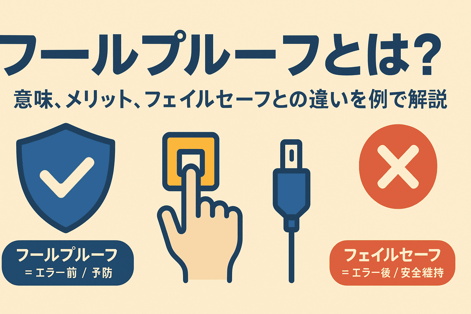 フールプルーフとは？意味、メリット、フェイルセーフとの違いを例で解説 - コラム | 西進商事株式会社