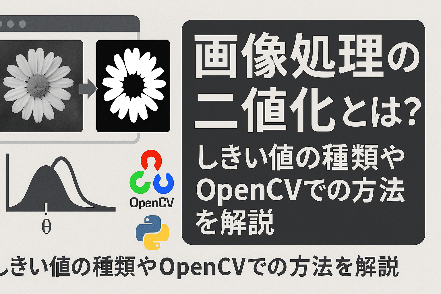 画像処理の二値化（にちか）とは？しきい値の種類やOpenCVでの方法を